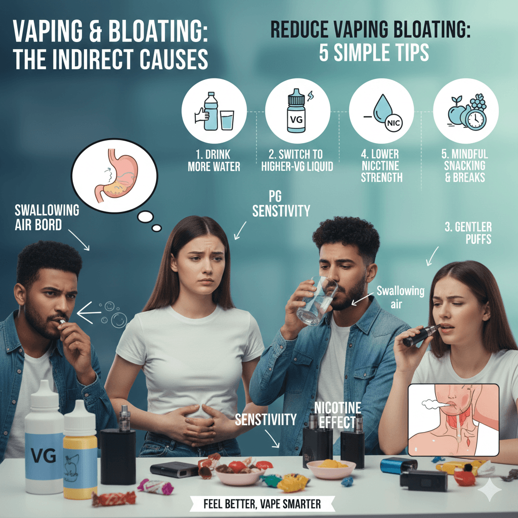 difference between vape and cigarette Does Vaping Make You Bloated?