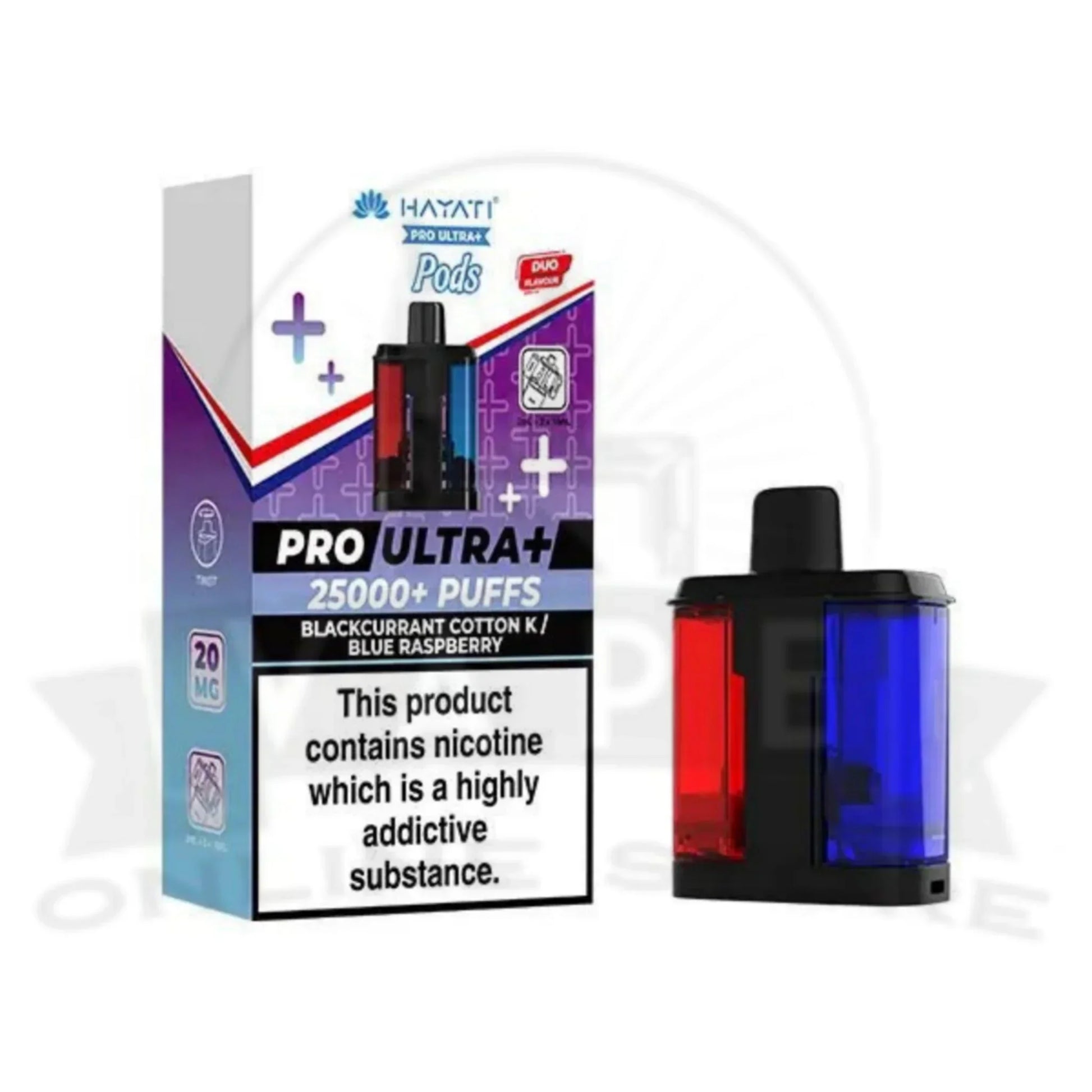 Blackcurrant Cotton K / Blue-Raspberry Hayati Pro Ultra Plus 25k Puffs Pods