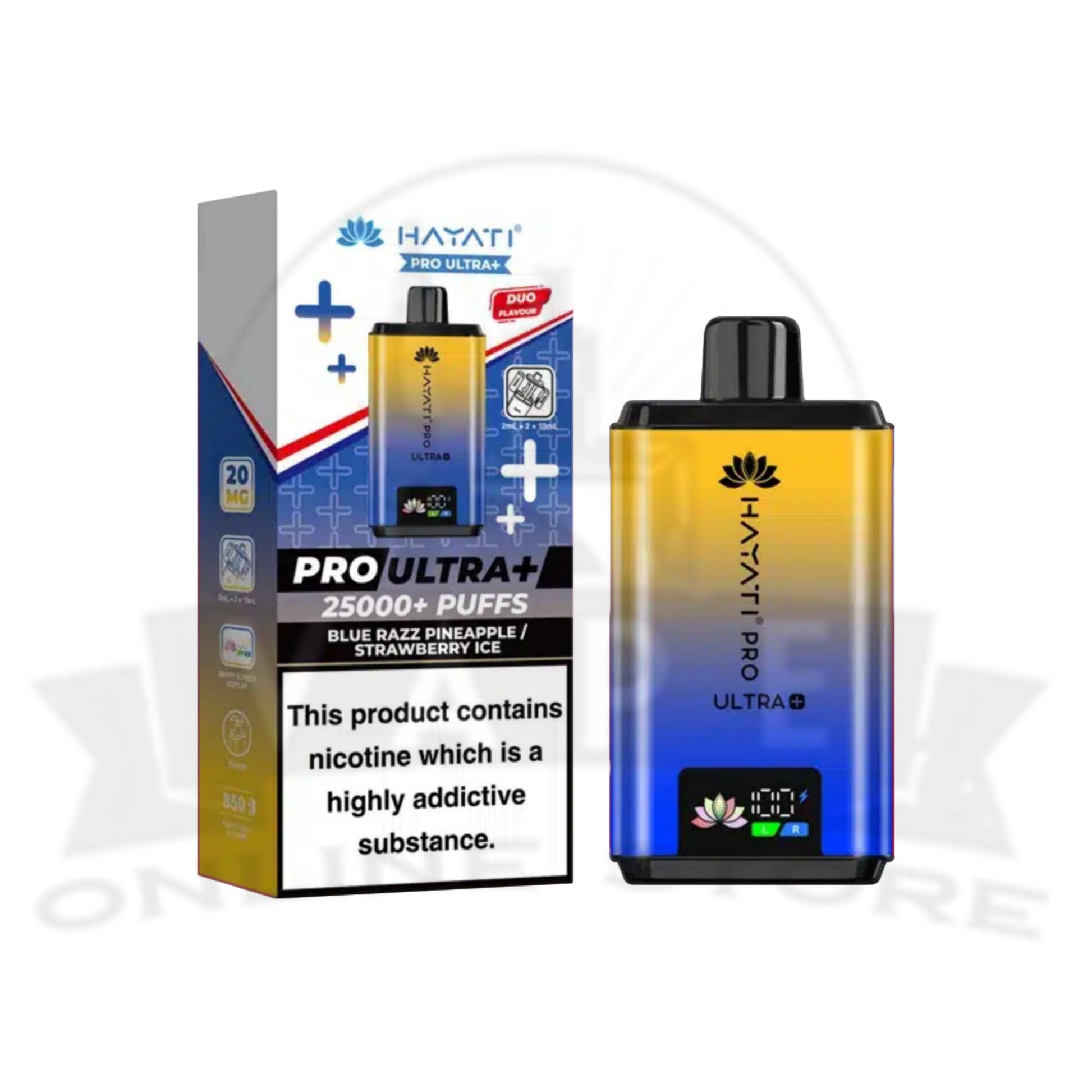 Blue Razz Pineapple / Strawberry Ice Hayati Pro Ultra Plus 25000 Prefilled Pod Vape Kit
