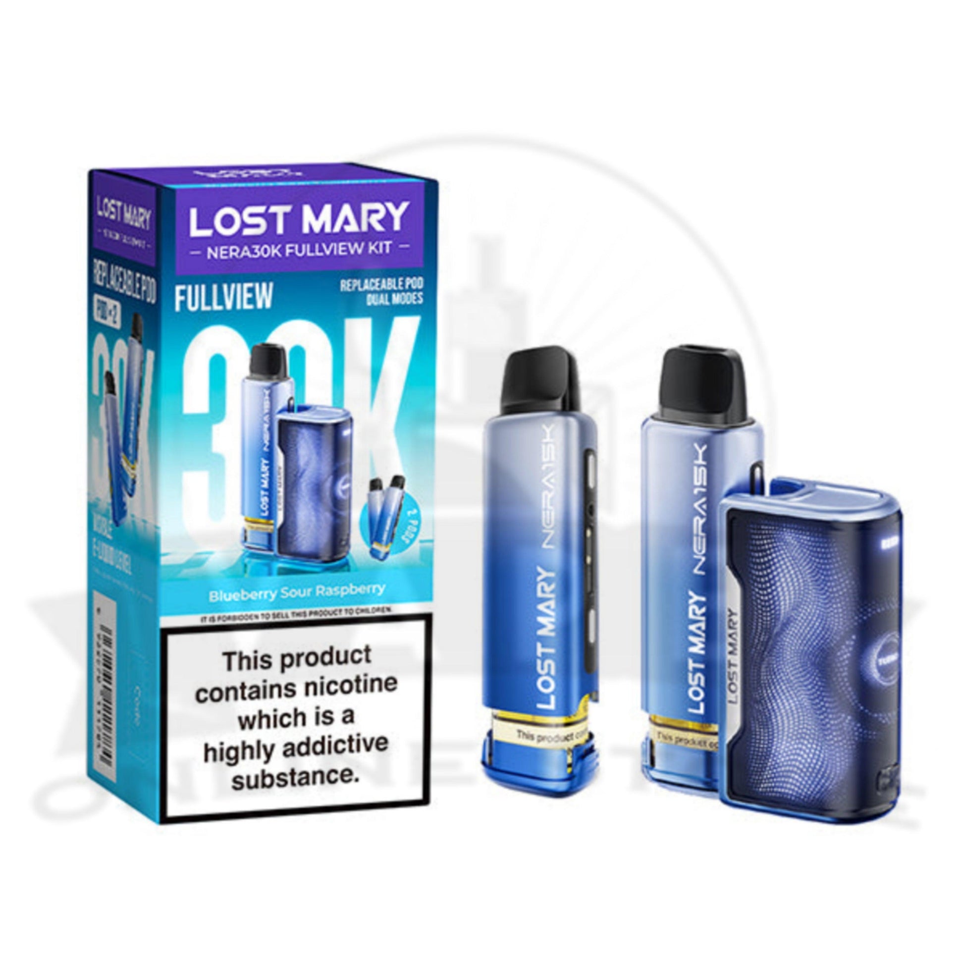 Blueberry Sour Raspberry Lost Mary Nera 30K Puffs Fullview Pod Kit