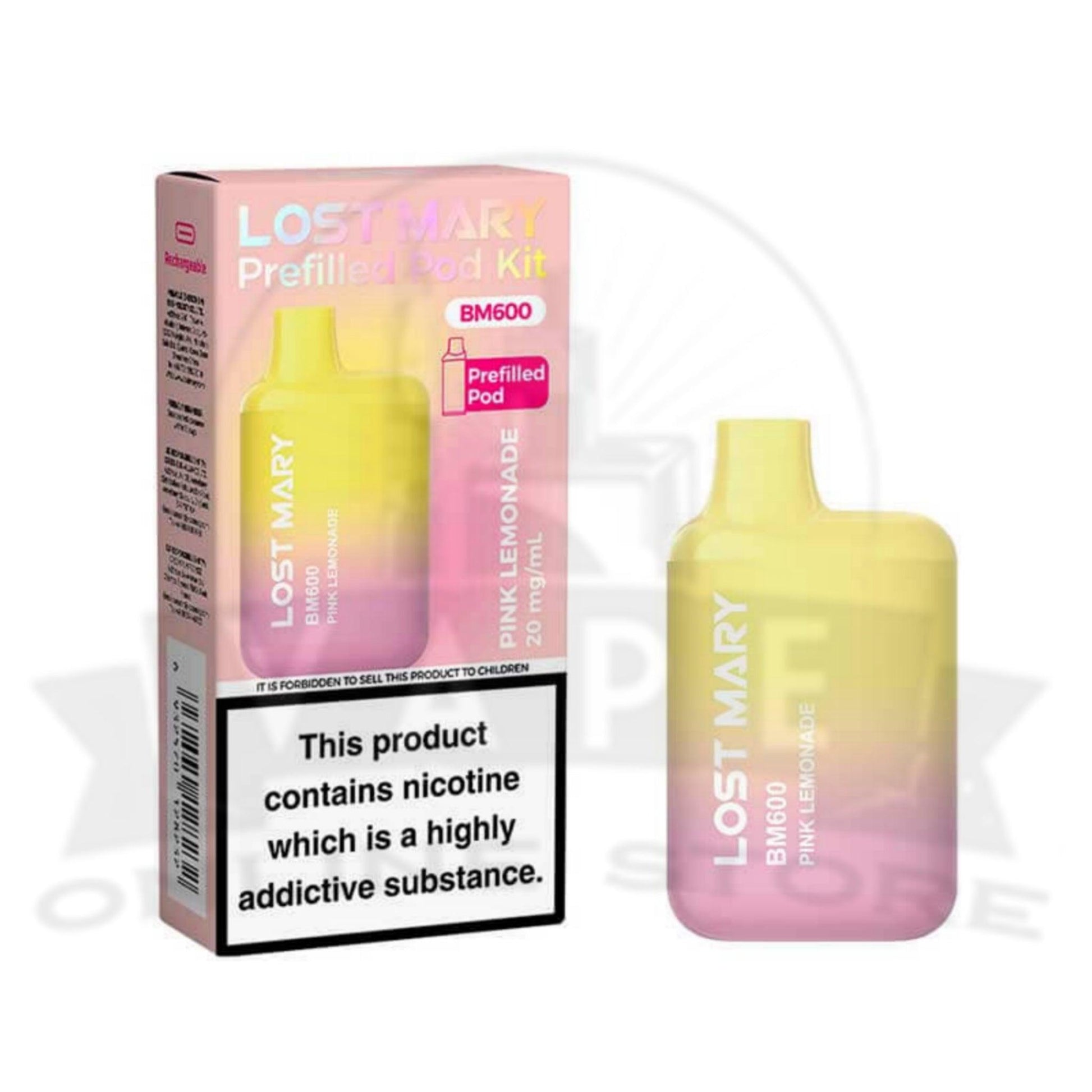 Pink lemonade Lost Mary BM600 Prefilled Pod Kit