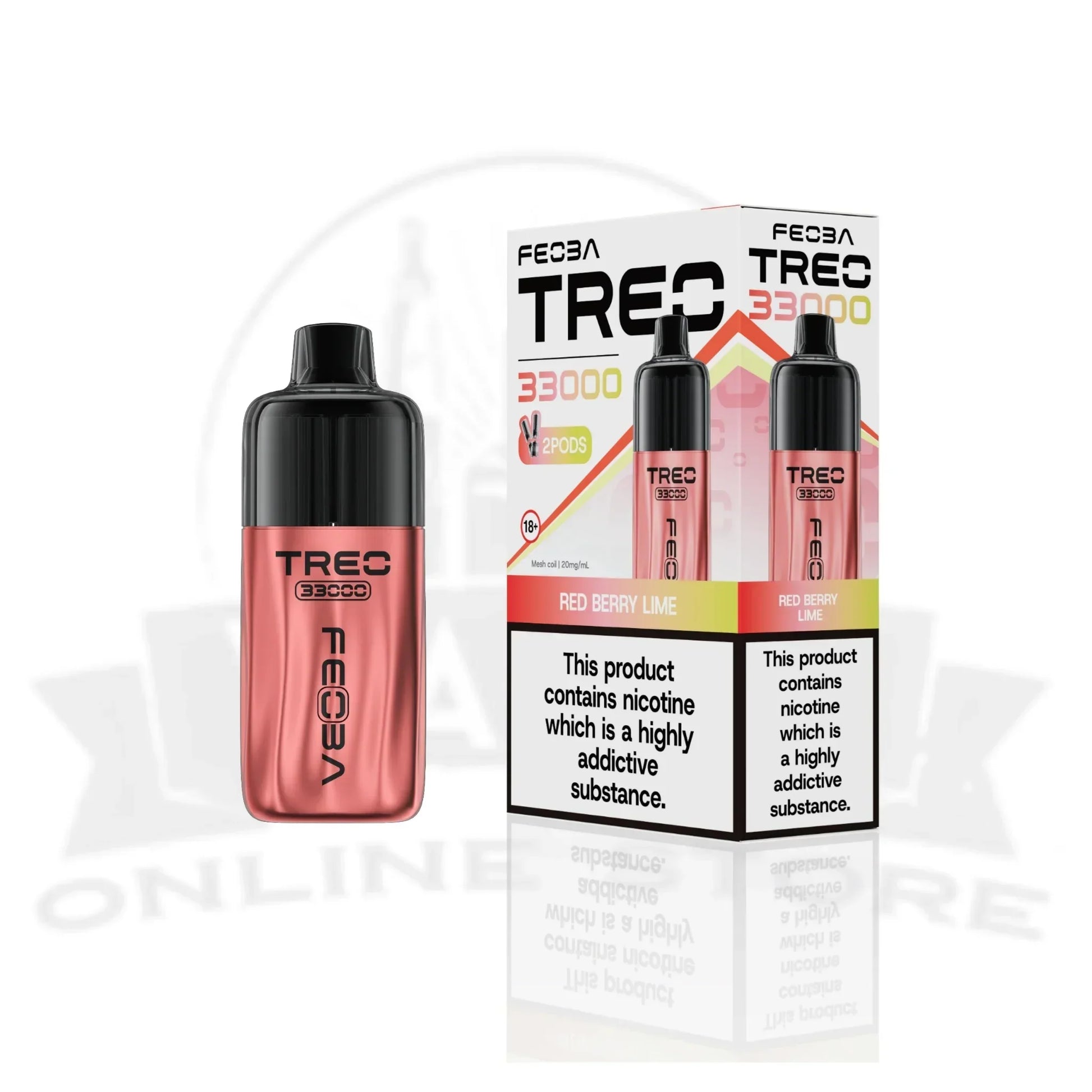 Red Berry Lime Feoba Treo 33000 Puffs Prefilled Pod Kit