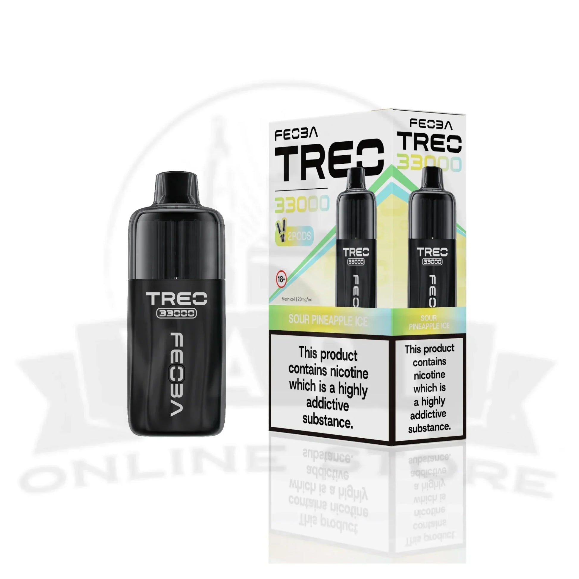Sour Pineapple Ice Feoba Treo 33000 Puffs Prefilled Pod Kit