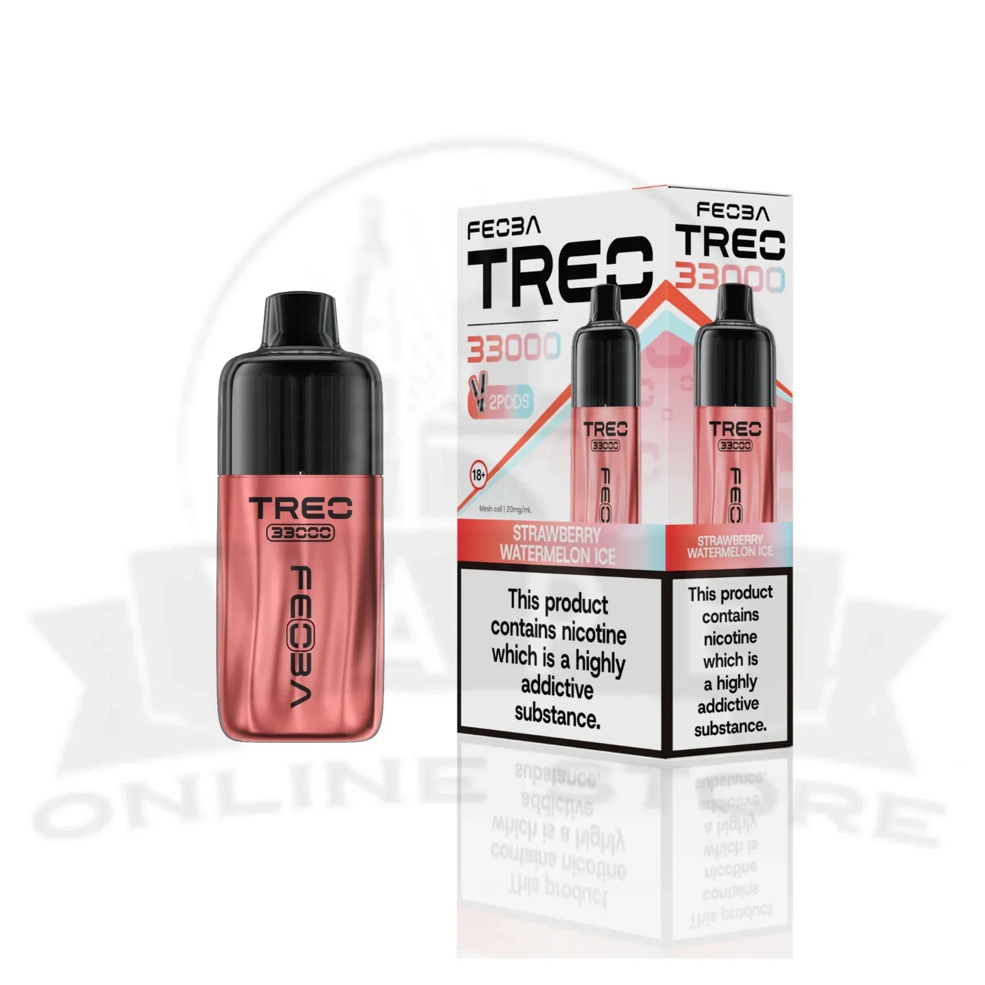 Strawberry Watermelon Ice Feoba Treo 33000 Puffs Prefilled Pod Kit