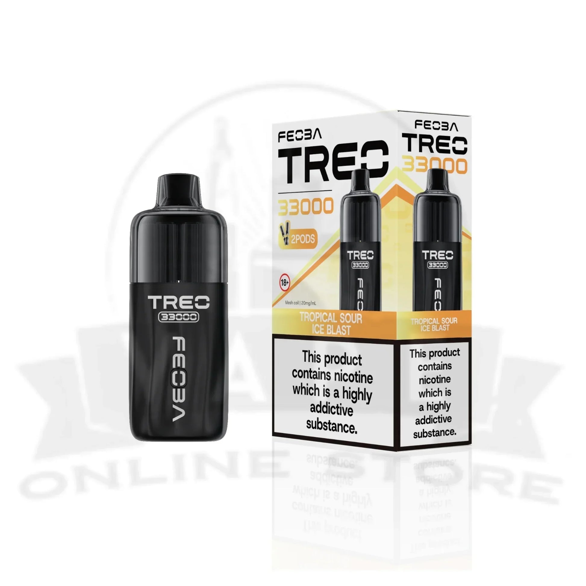 Tropical Sour Ice Blast Feoba Treo 33000 Puffs Prefilled Pod Kit