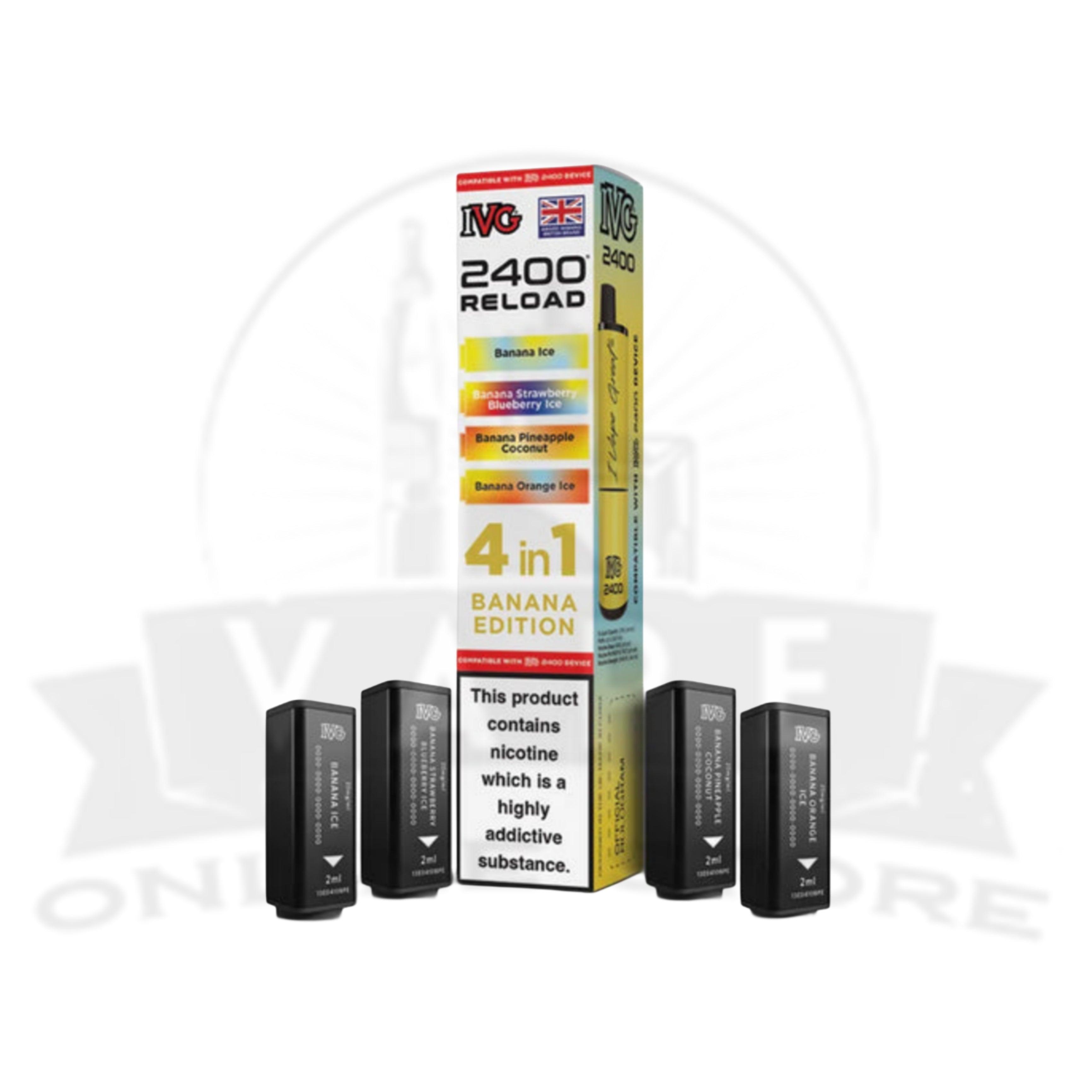 IVG 2400 Reload 4-in-1 Prefilled Vape Pods | Pack Of 4 IVG 2400 Reload 4-in-1 Prefilled Vape Pods | Pack Of 4