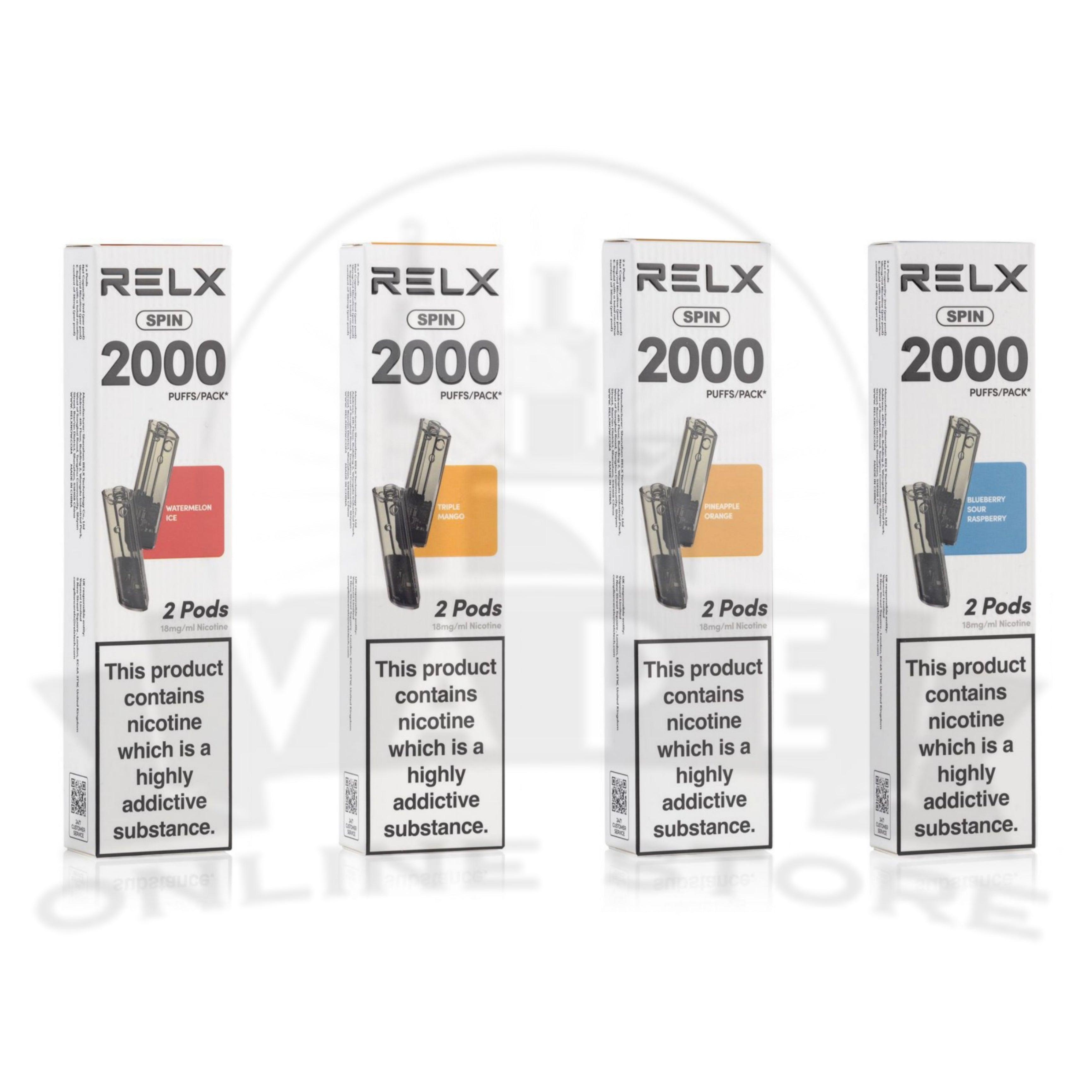 RELX Spin 2000 Puffs Pre-filled Pods | Pack Of 2 RELX Spin 2000 Puffs Pre-filled Pods | Pack Of 2
