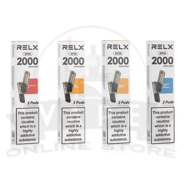 RELX Spin 2000 Puffs Pre-filled Pods | Pack Of 2 RELX Spin 2000 Puffs Pre-filled Pods | Pack Of 2