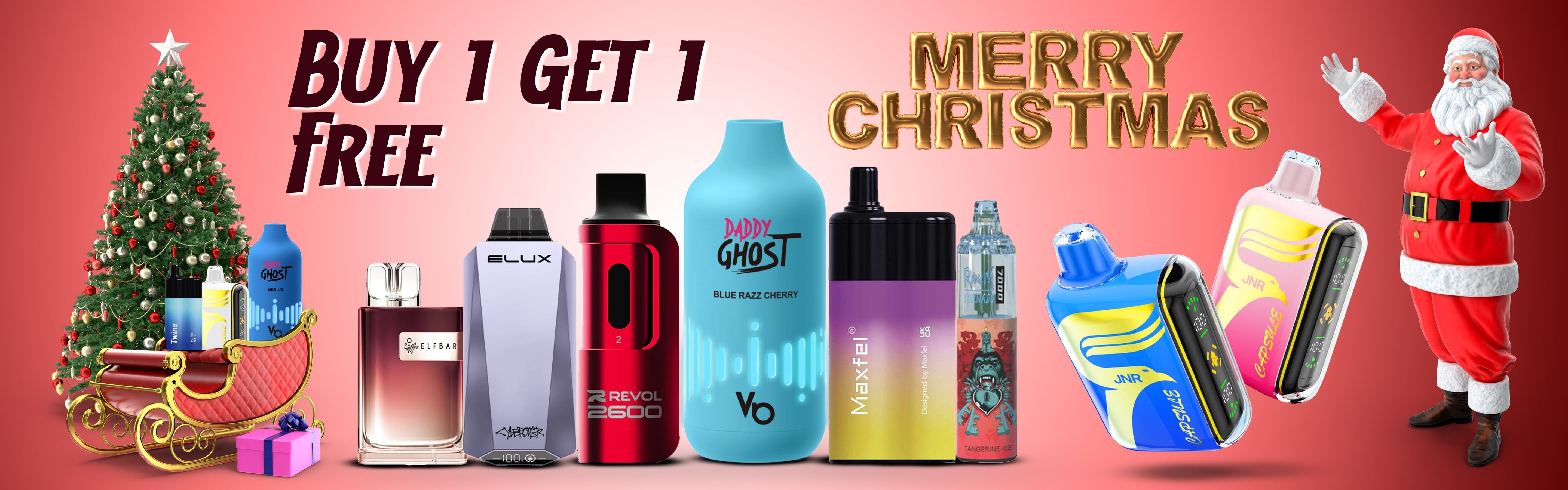 Buy 1 Get 1 Free Vape | Christmas Vape Deals | Save 50%