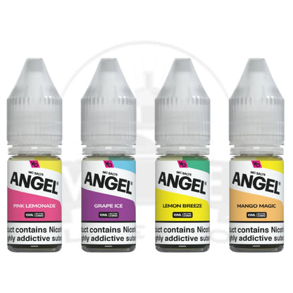 Angel 10ml nic salts, UK-made 50/50 e-liquid, 10mg and 20mg, 8 flavours