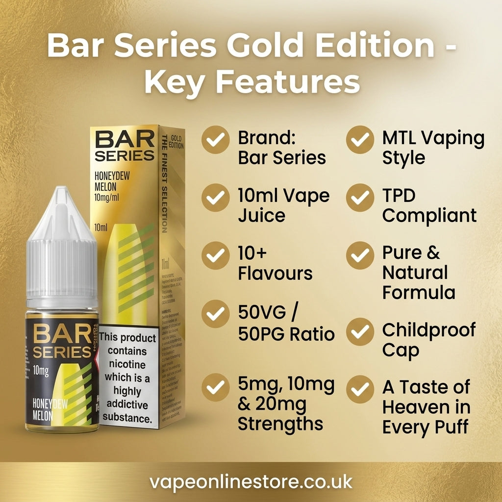 Bar Series Gold Edition 10ml Nic Salts E-Liquid