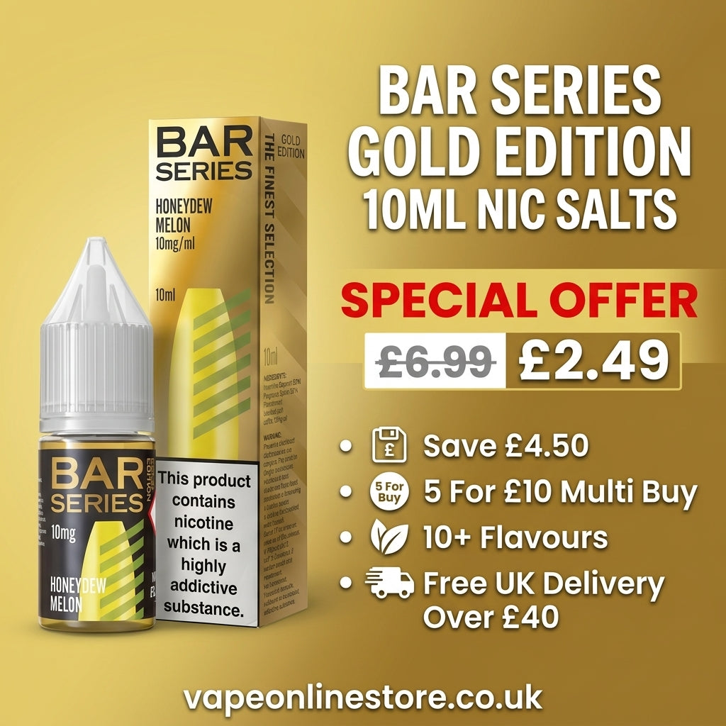 Bar Series Gold Edition 10ml Nic Salts E-Liquid