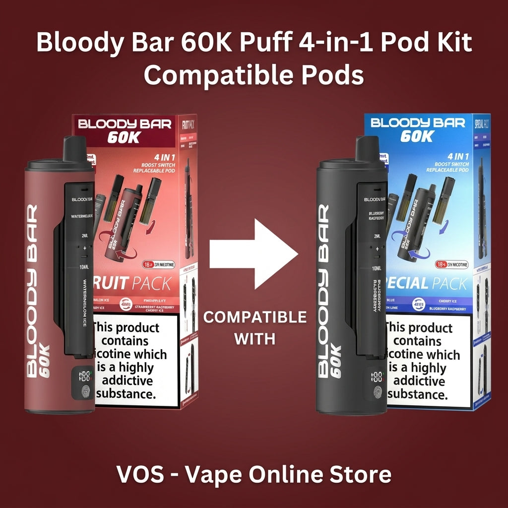 Bloody Bar 60K Puff 4-in-1 Pod vape kit – £8.99 Only