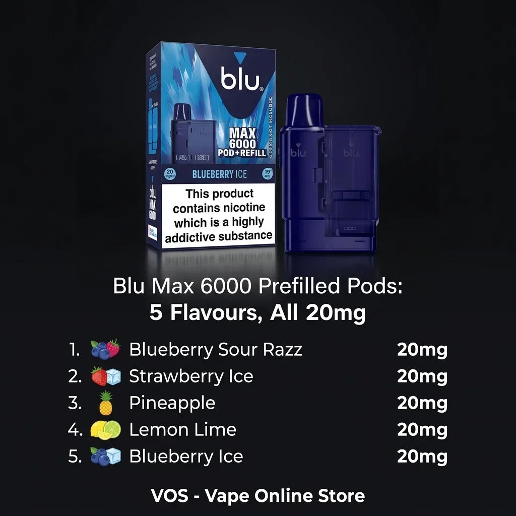 Blu Max 6000 Pods Flavours