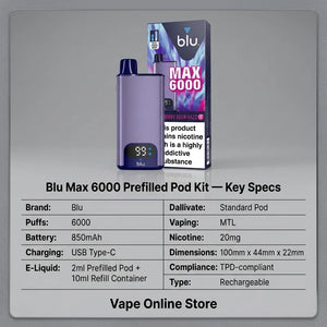 Blu Max 6000 Prefilled Pod Kit