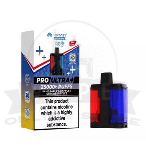 Blue Razz Pineapple/ Strawberry Ice Hayati Pro Ultra Plus 25000 Prefilled Pods