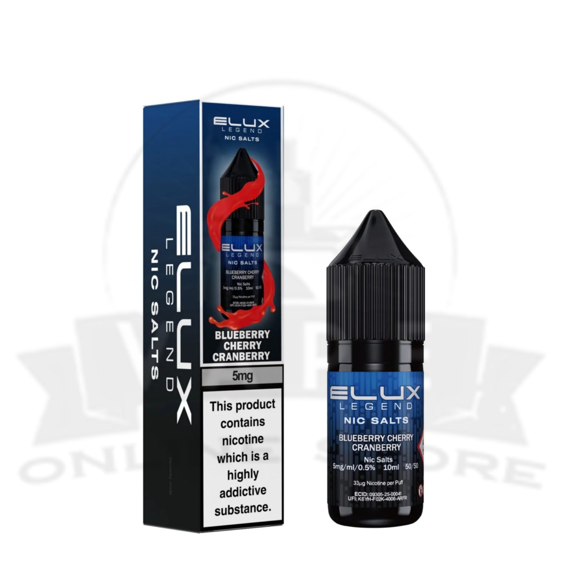 Blueberry Cherry Cranberry Elux Legend 10ml 5mg Nic Salts