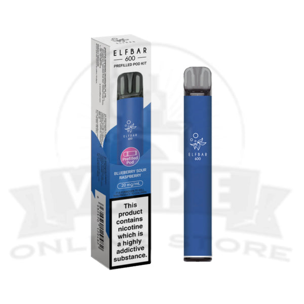 Blueberry Sour Raspberry Elf Bar 600 Puffs Vape Pod Kit