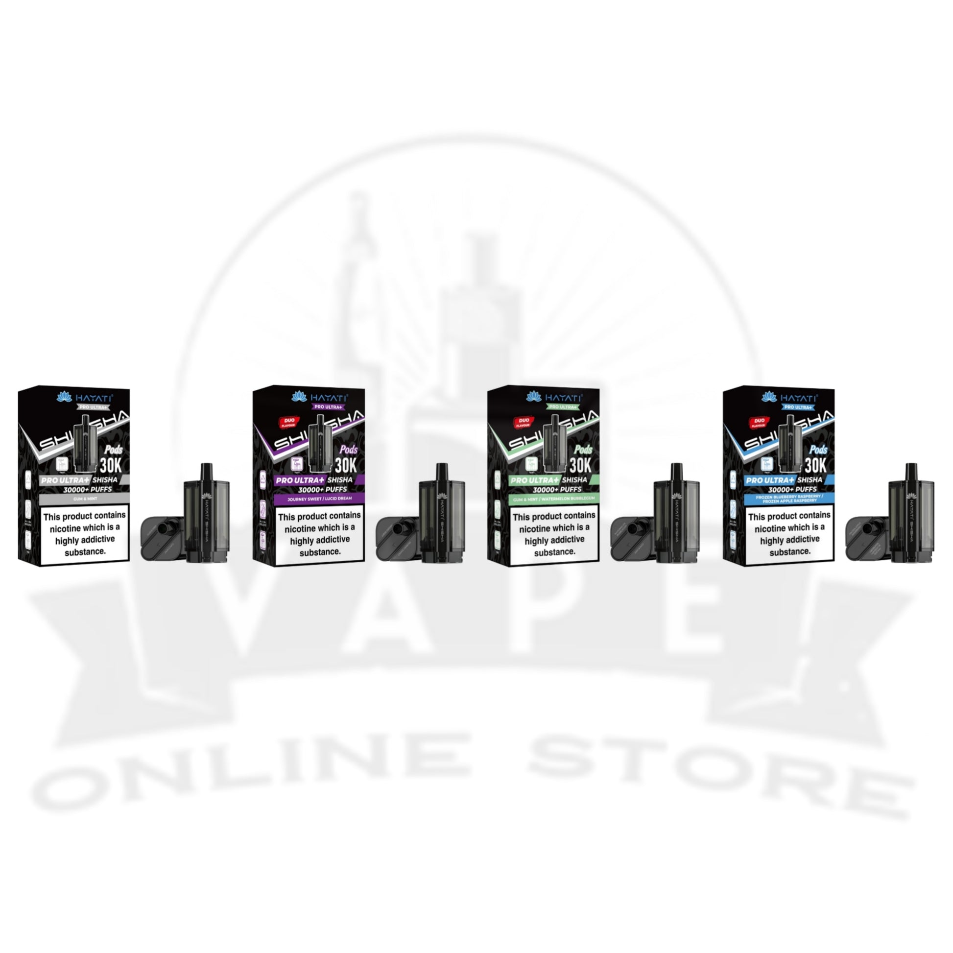 Box Of 10 Hayati Pro Ultra Plus Shisha 30K Pods