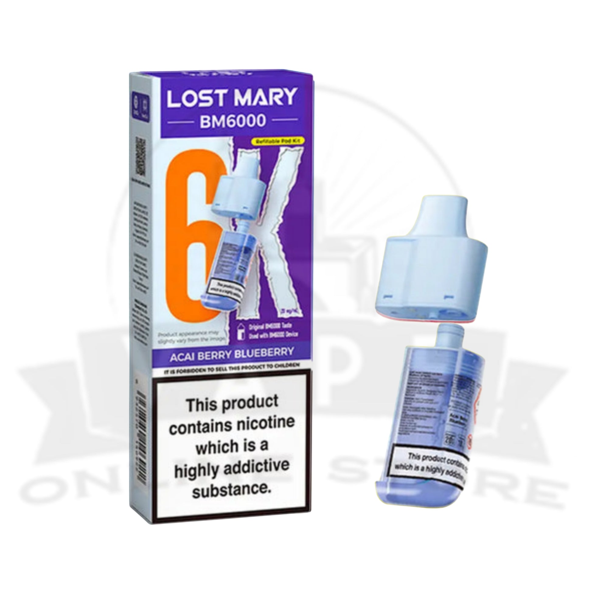 Box Of 5 Reusable Lost Mary BM6000 Prefilled Replacement Pods