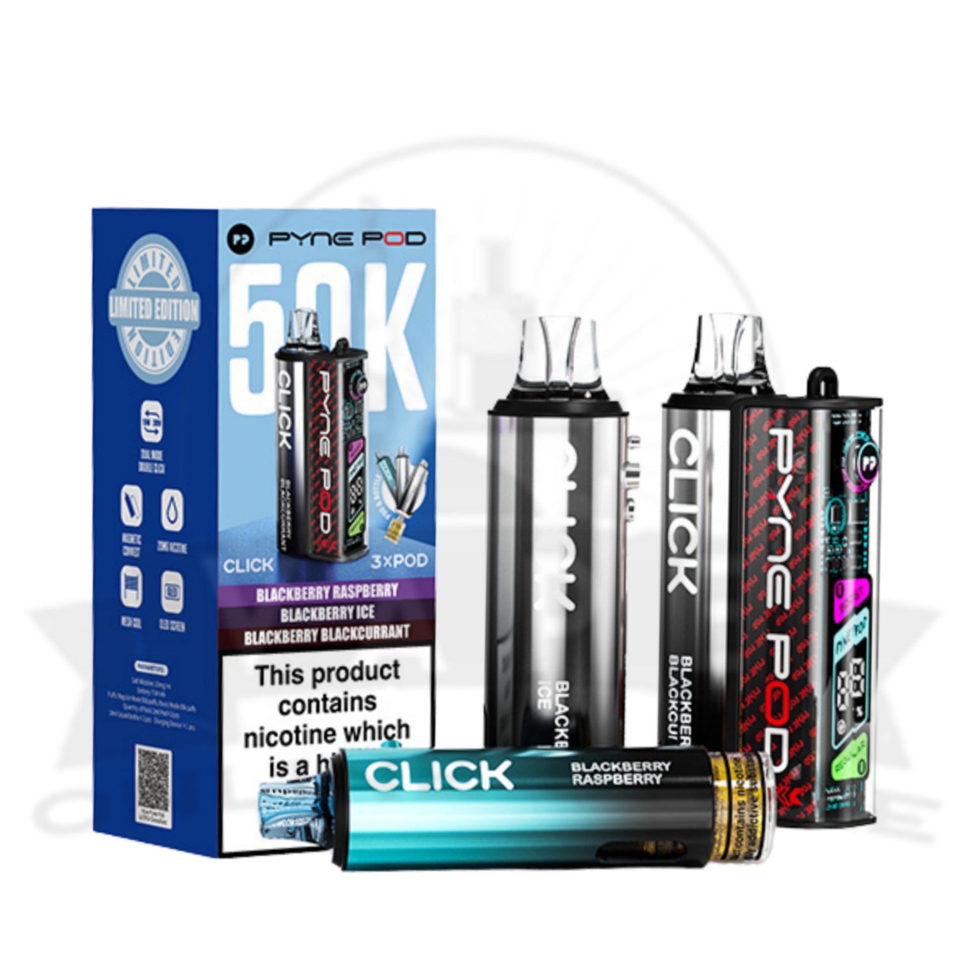 Box Of 5 Pyne Pod Click 50k Puff Vape Wholesale