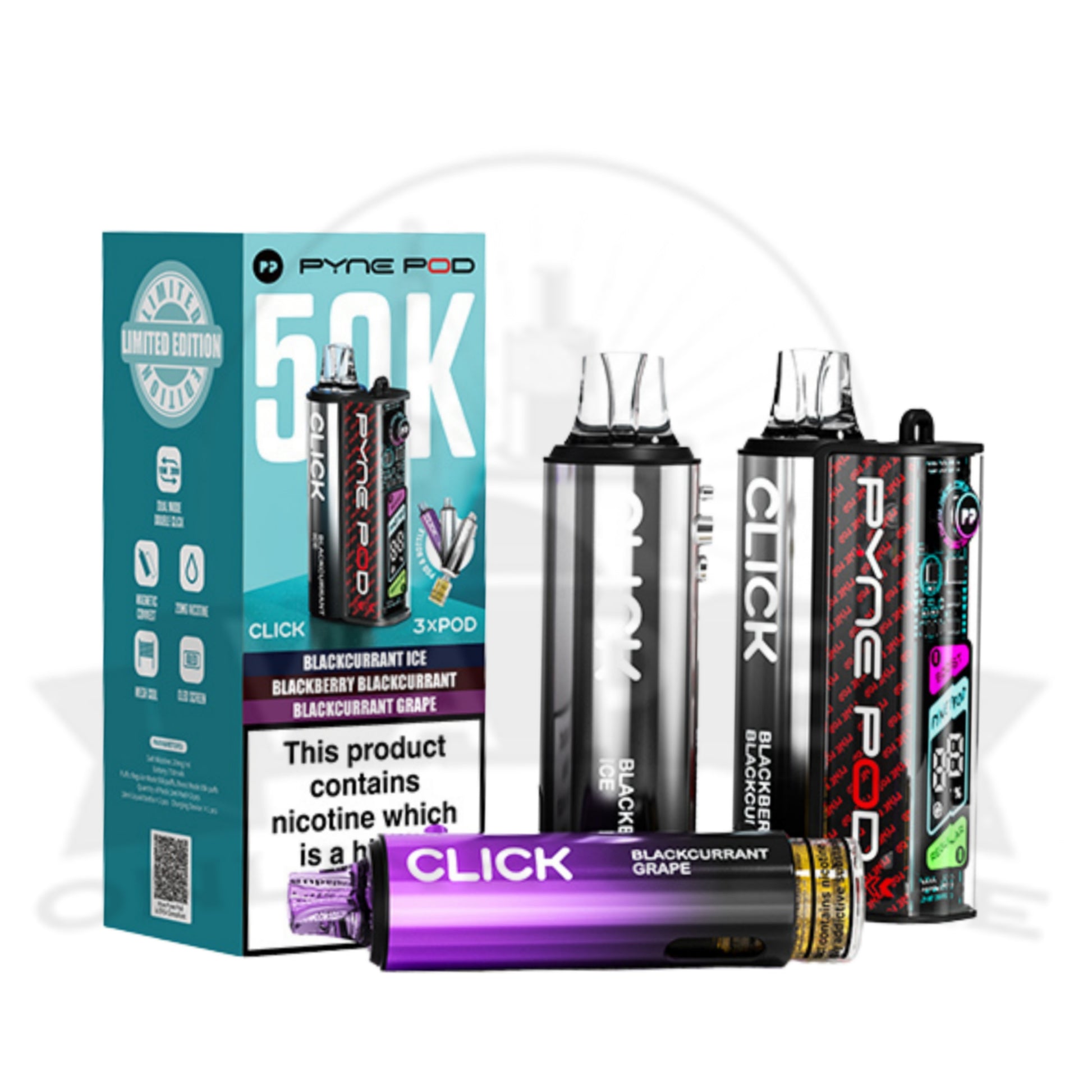 Box Of 5 Pyne Pod Click 50k Puff Vape Wholesale