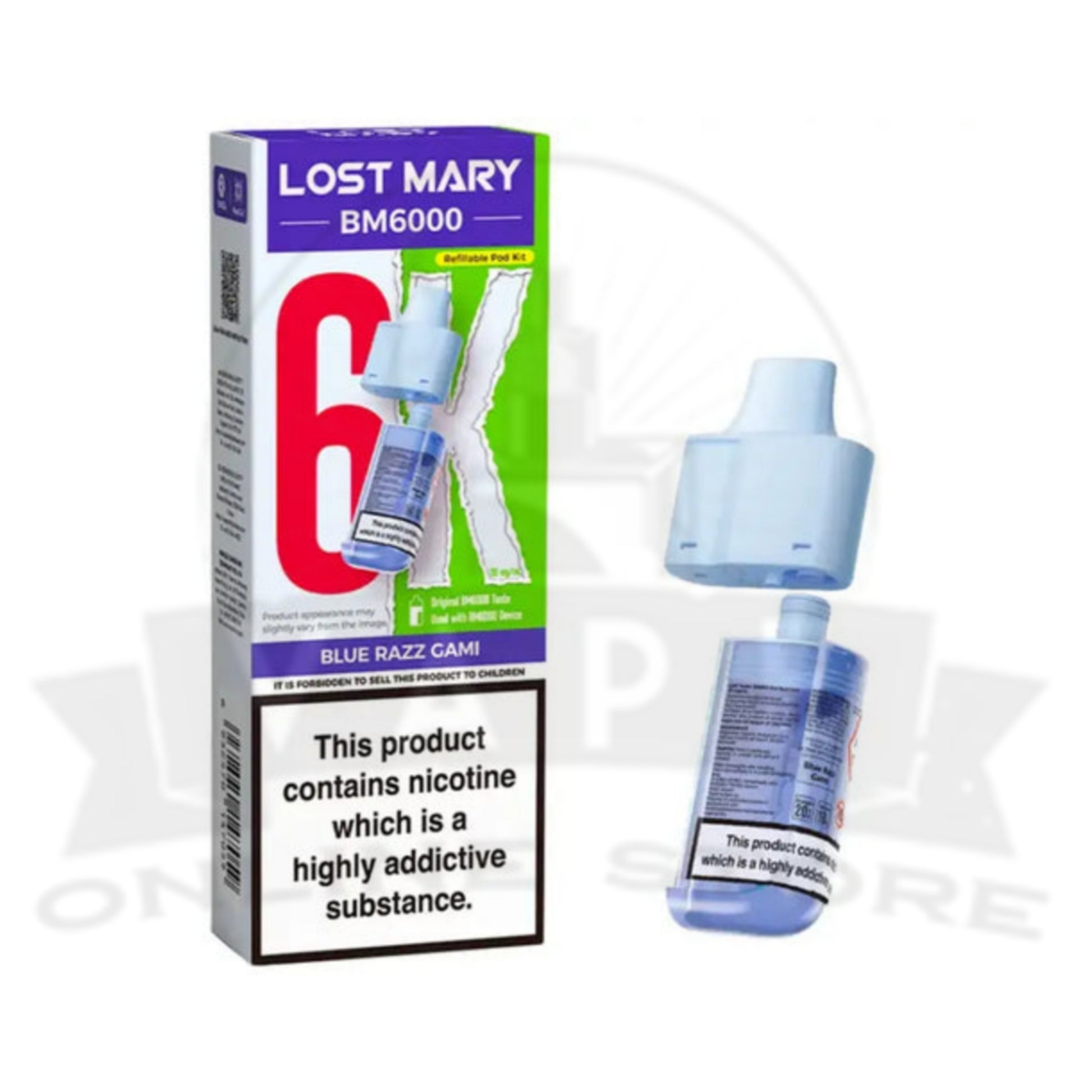 Box Of 5 Reusable Lost Mary BM6000 Prefilled Replacement Pods