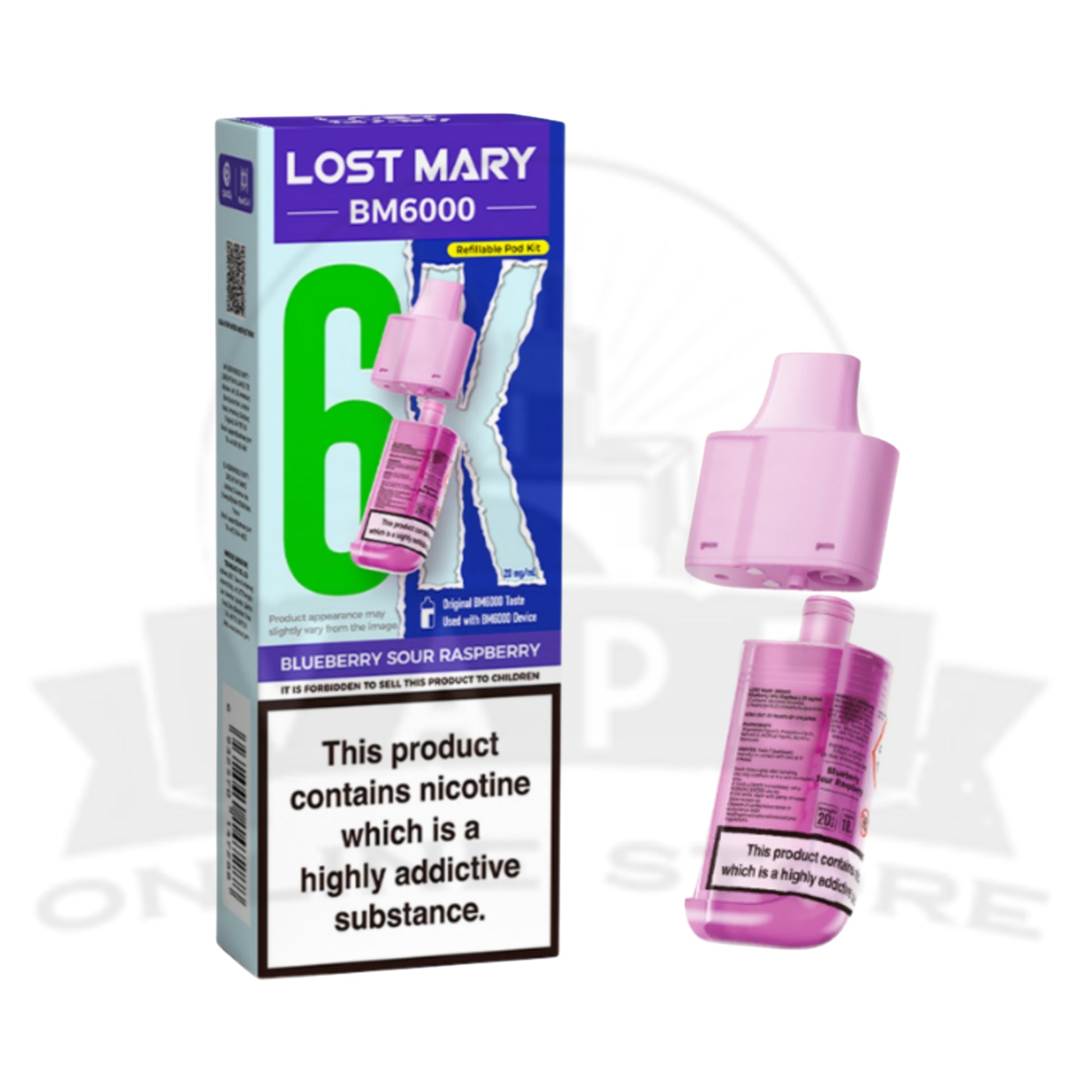 Box Of 5 Reusable Lost Mary BM6000 Prefilled Replacement Pods