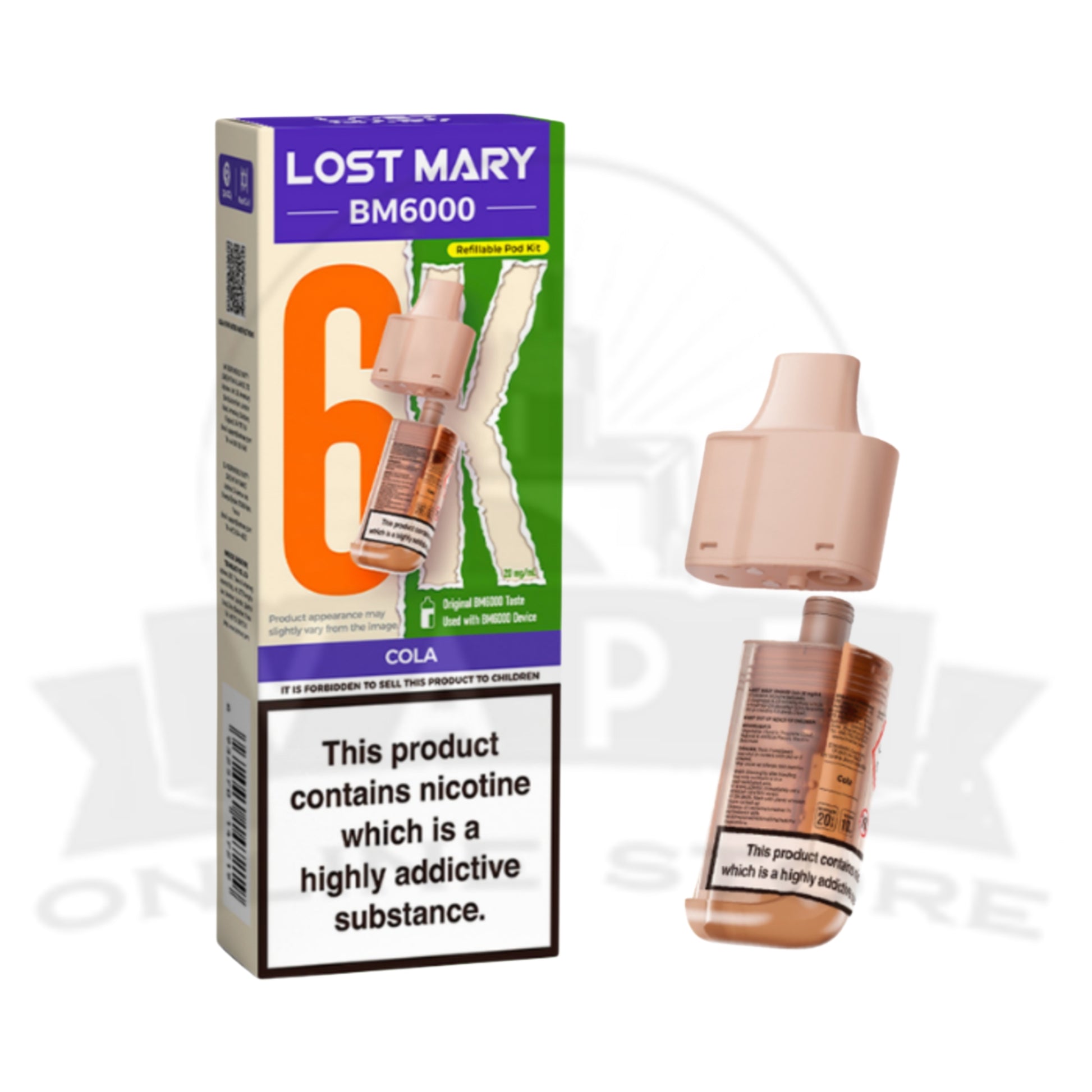 Box Of 5 Reusable Lost Mary BM6000 Prefilled Replacement Pods