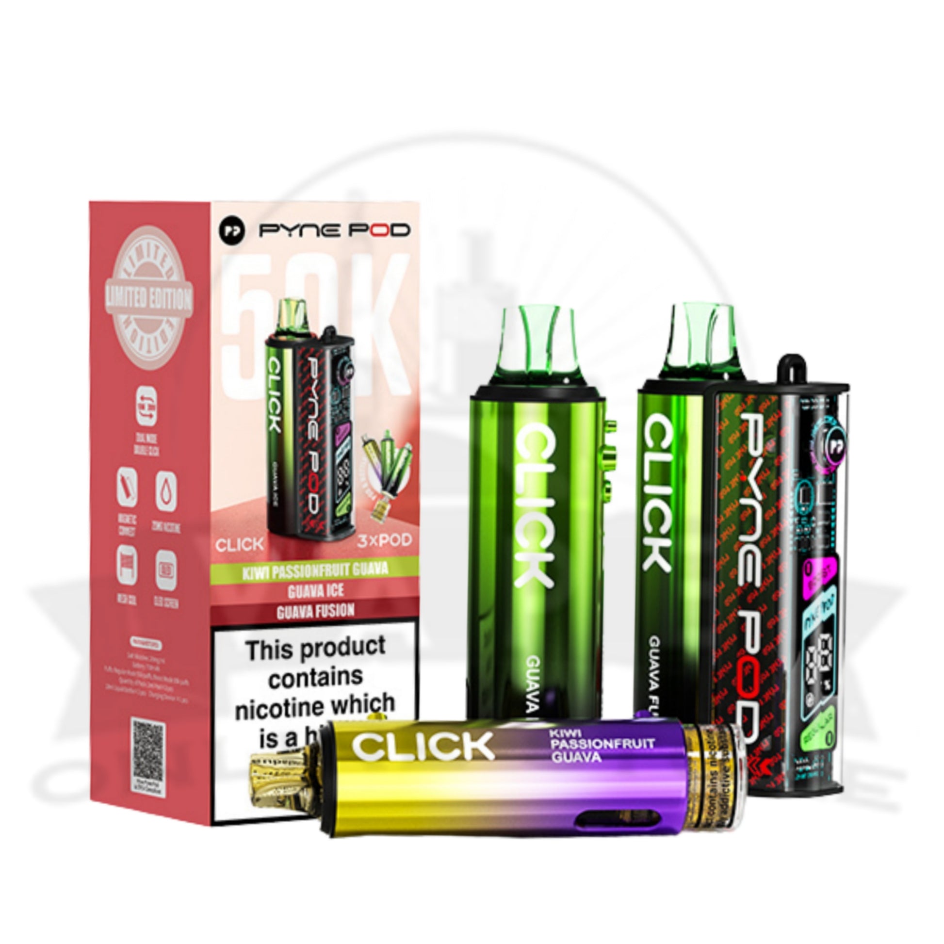 Box Of 5 Pyne Pod Click 50k Puff Vape Wholesale
