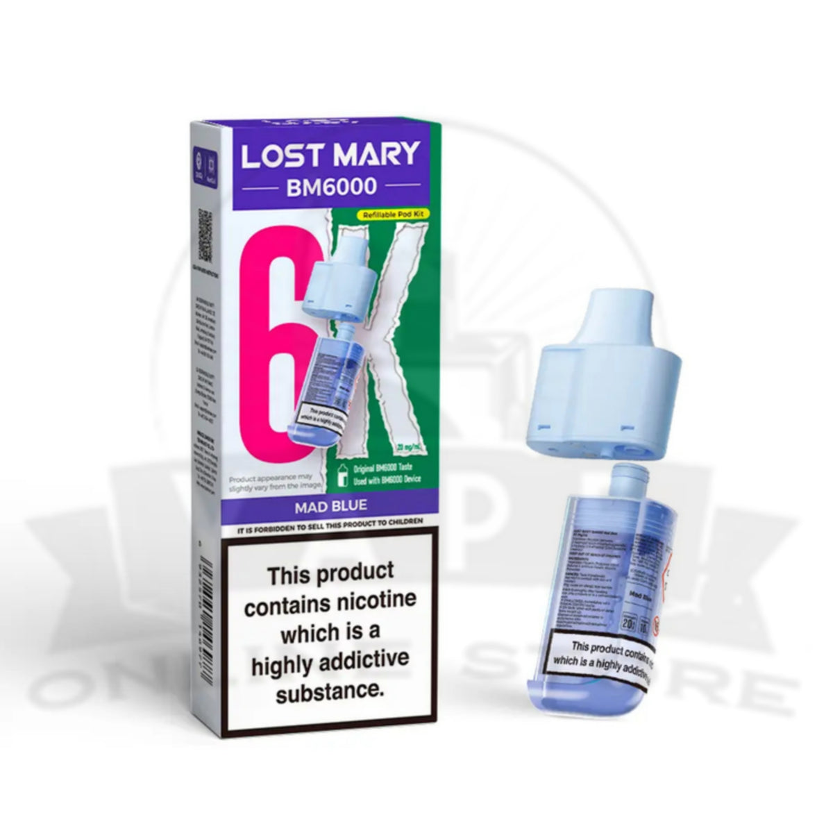 Box Of 5 Reusable Lost Mary BM6000 Prefilled Replacement Pods