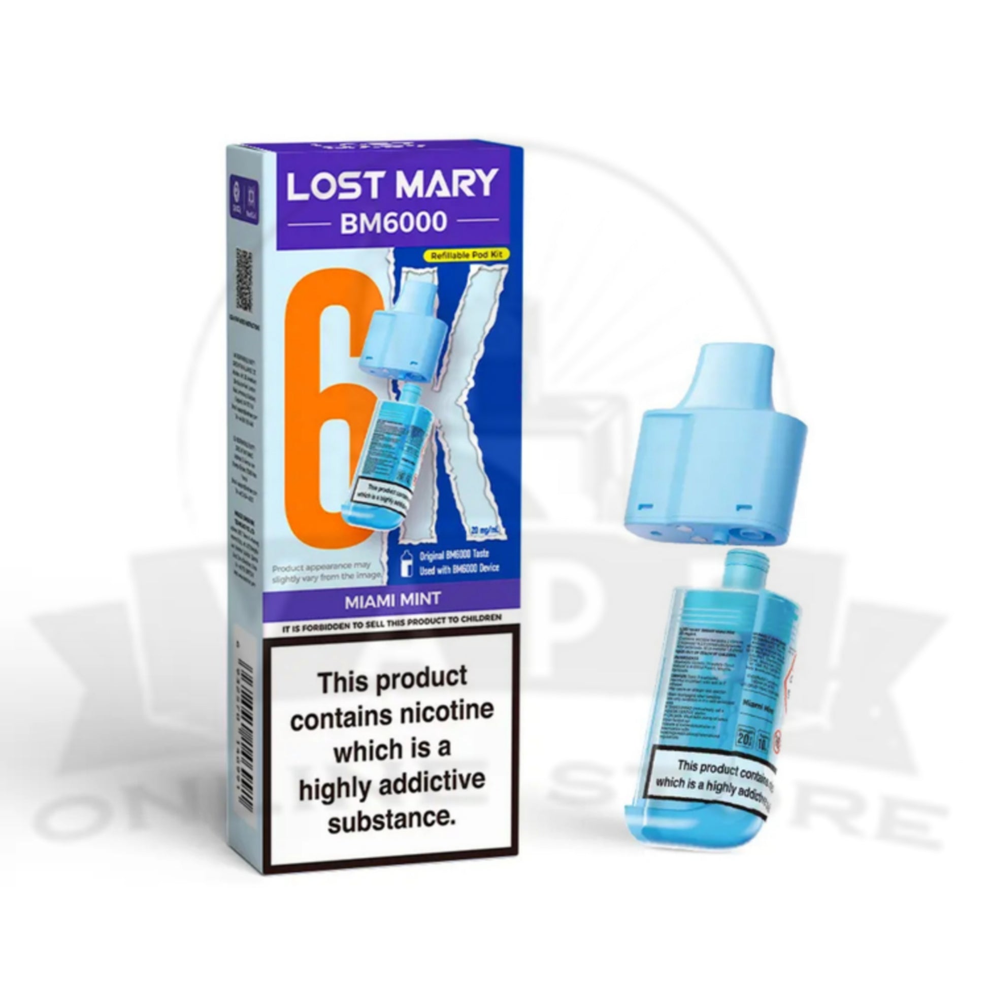Box Of 5 Reusable Lost Mary BM6000 Prefilled Replacement Pods