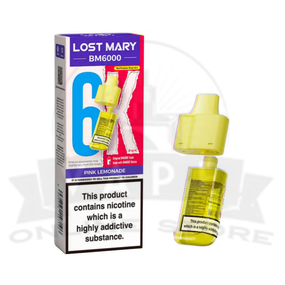 Box Of 5 Reusable Lost Mary BM6000 Prefilled Replacement Pods