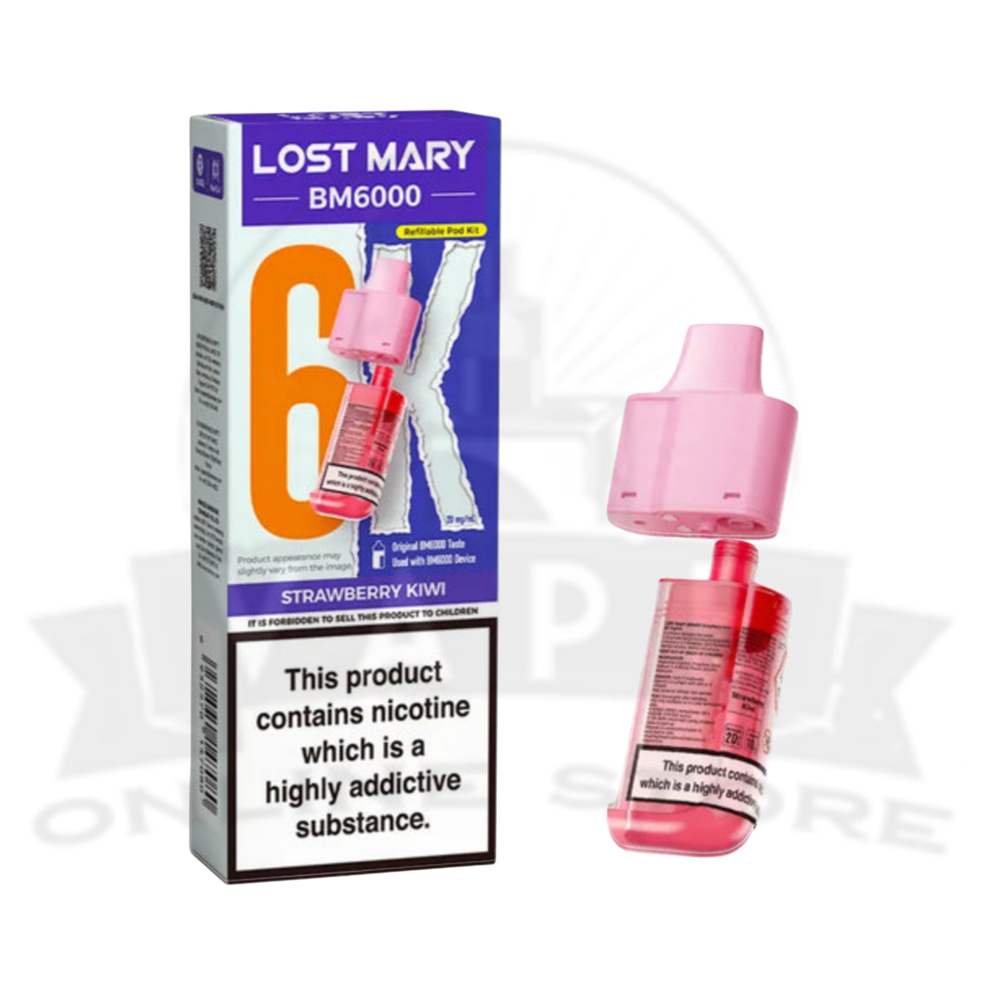 Box Of 5 Reusable Lost Mary BM6000 Prefilled Replacement Pods
