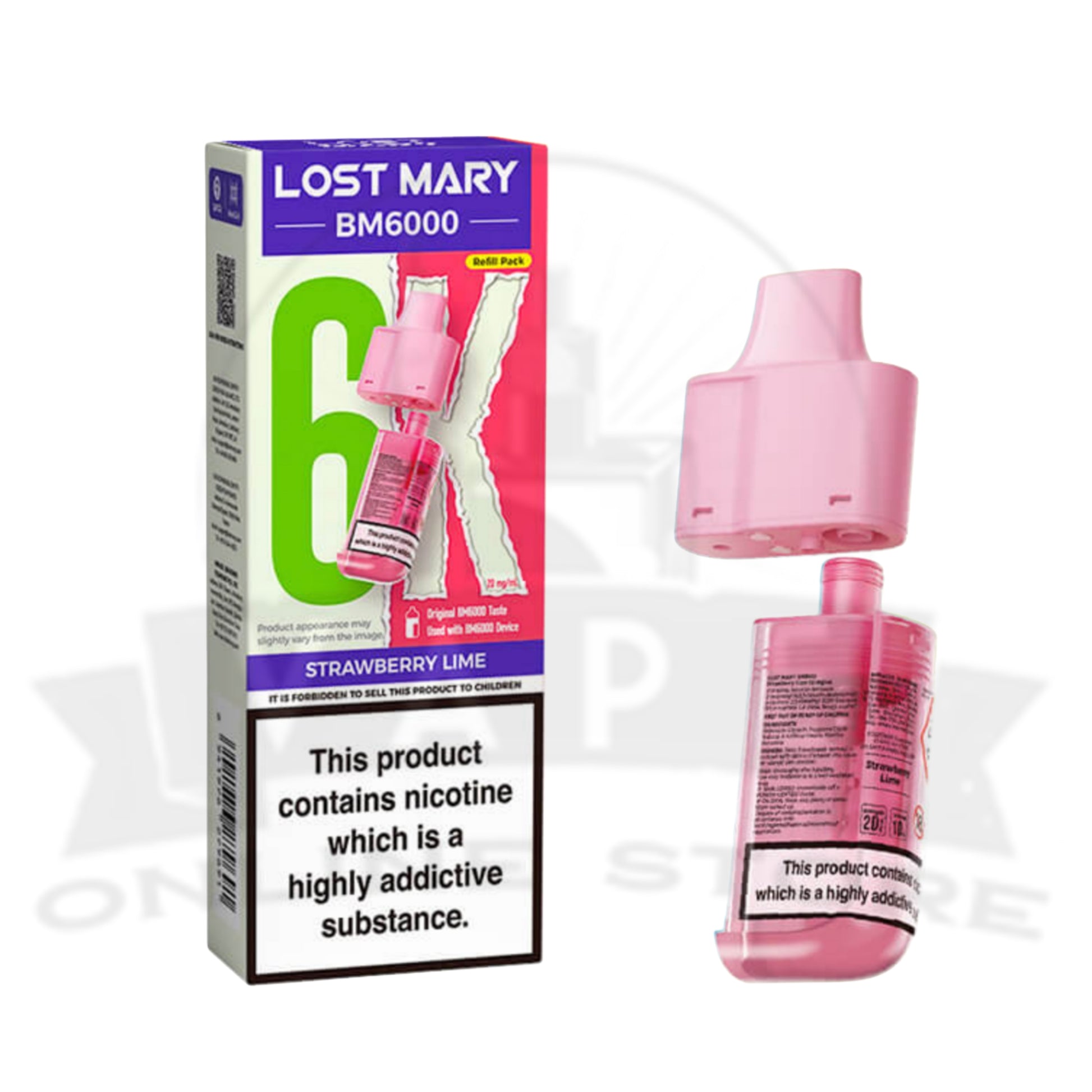 Box Of 5 Reusable Lost Mary BM6000 Prefilled Replacement Pods