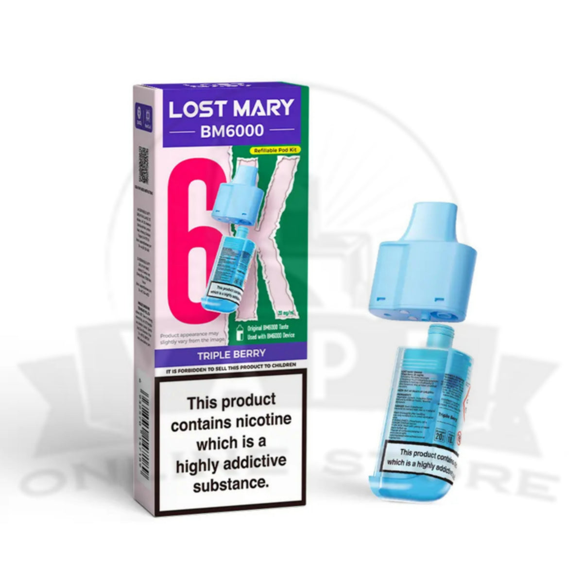 Box Of 5 Reusable Lost Mary BM6000 Prefilled Replacement Pods