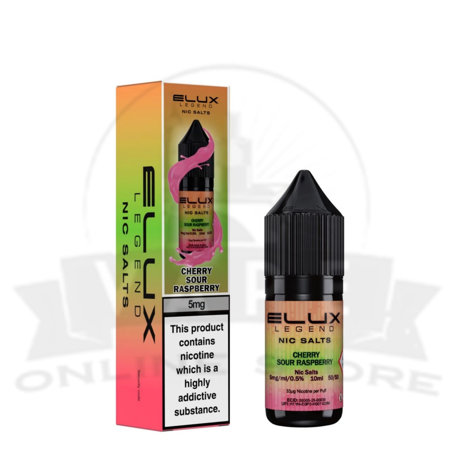 Cherry Sour Raspberry Elux Legend 10ml 5mg Nic Salts