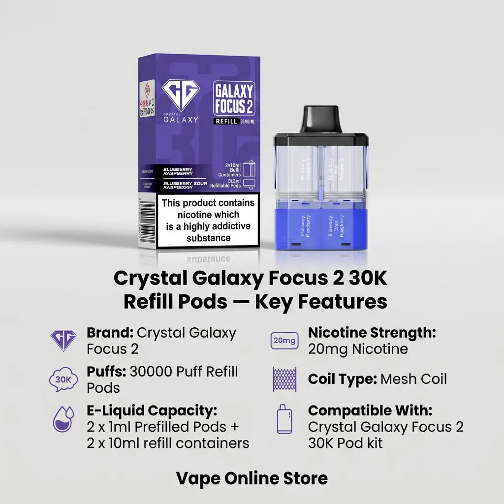 Crystal Galaxy Focus 2 30K Refill Pods | £5.99 Deal