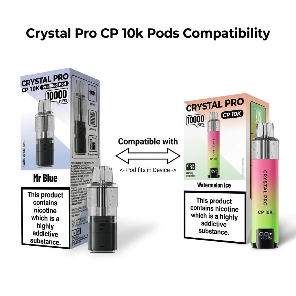 Official Crystal Pro CP 10k Pods | All Flavours In Stock