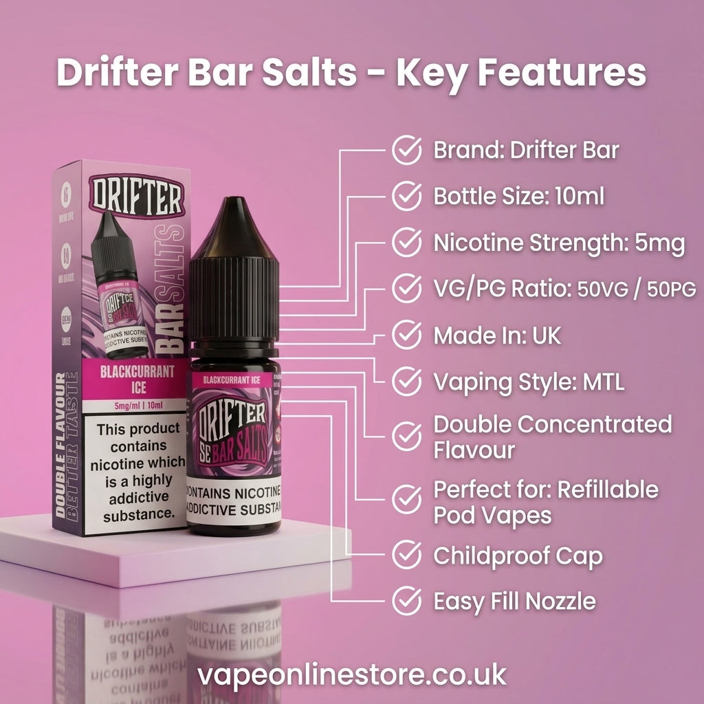Drifter Bar Salts 5mg 10ml Nic Salt