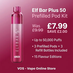 Elf Bar Plus 50 Prefilled Pod Kit | £7.99 Limited Price