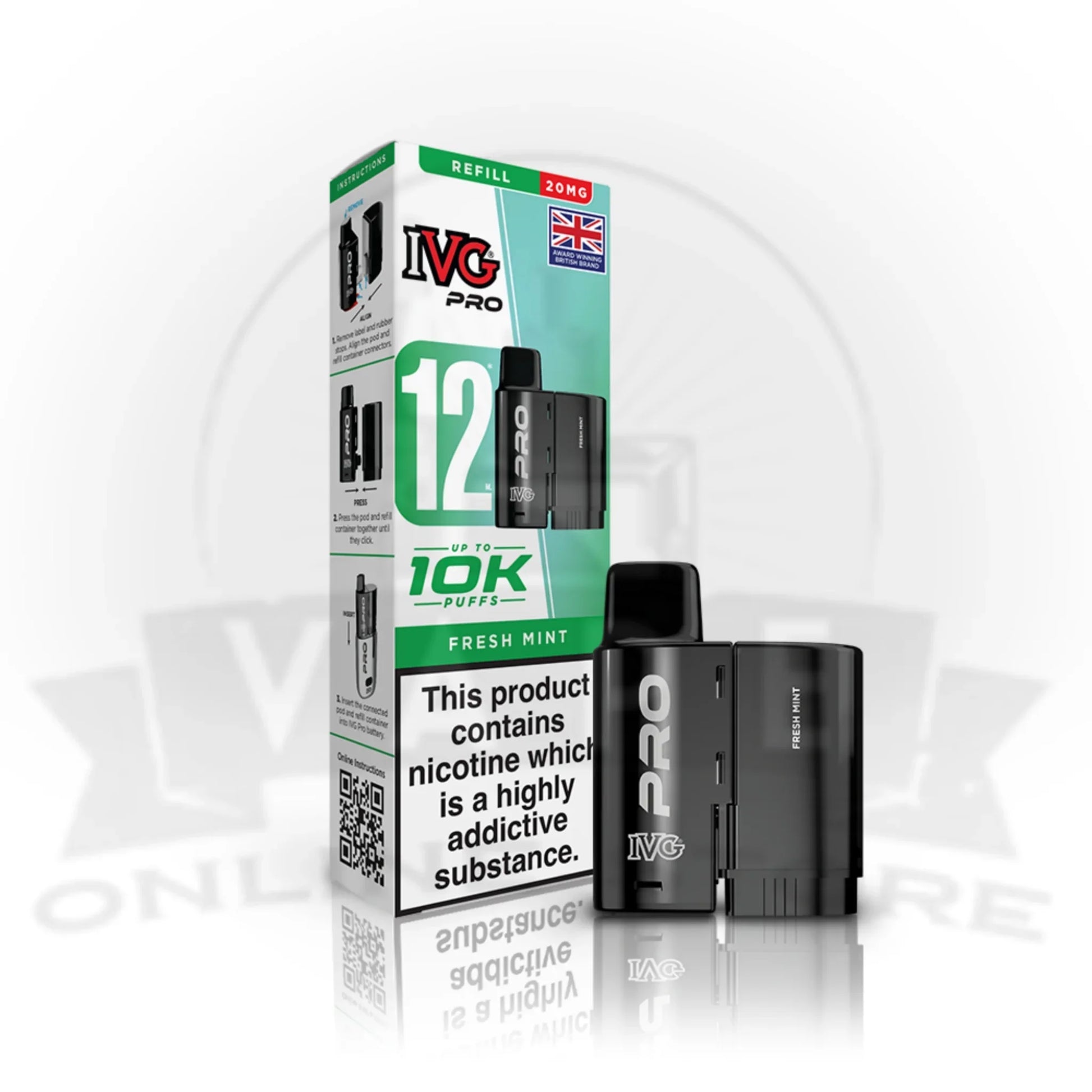 Fresh Mint IVG Pro 12 Prefilled Replacement Pods