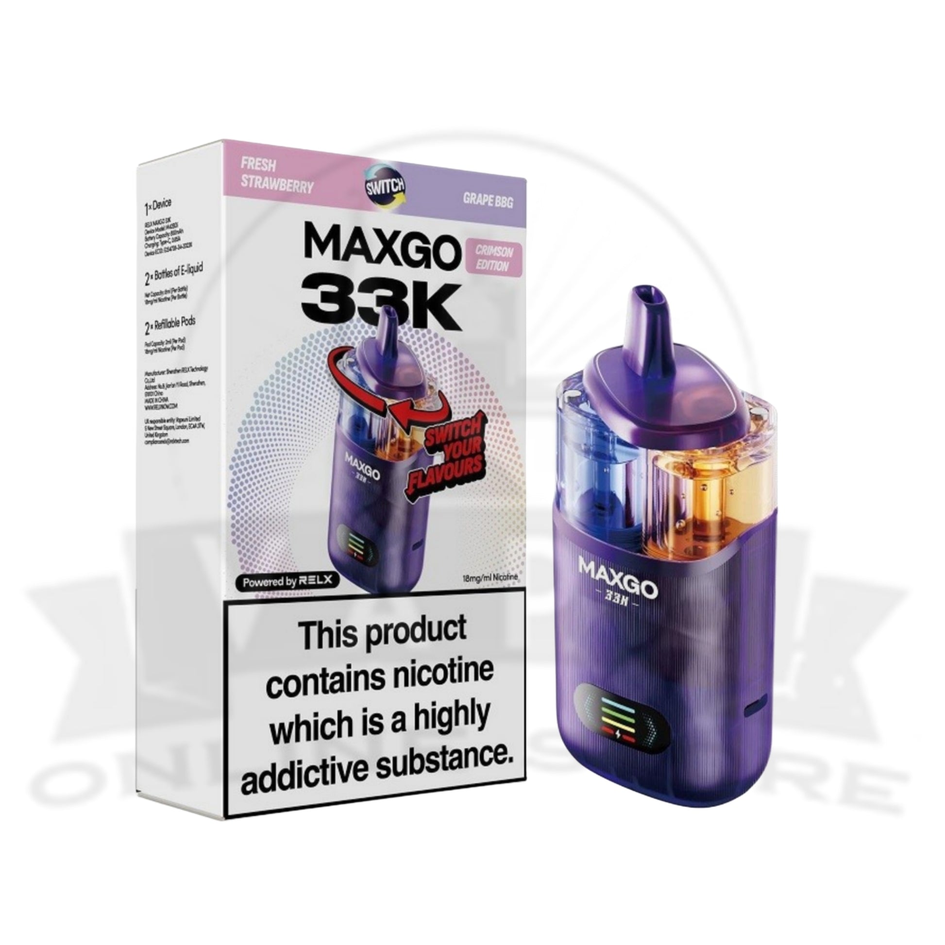 Fresh Strawberry / Grape BBG RELX MaxGo Combo 33K