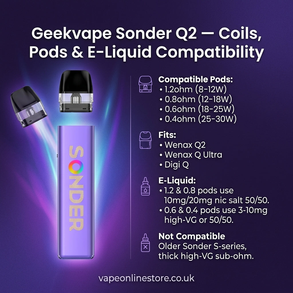 Geekvape Sonder Q2 Pod Vape Kit | Free 10ml E-Liquid