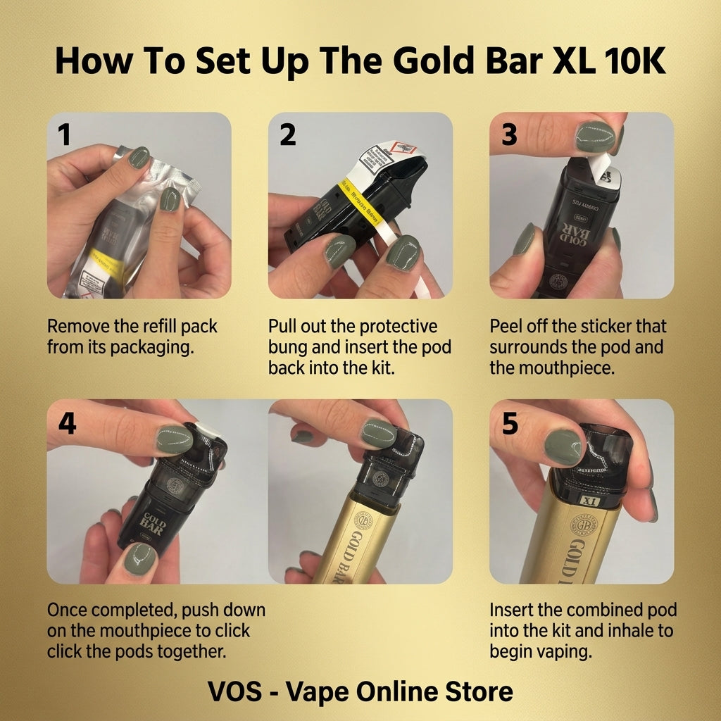 Gold Bar XL 10k Prefilled Pod Kit | Buy 1 Get 1 Free
