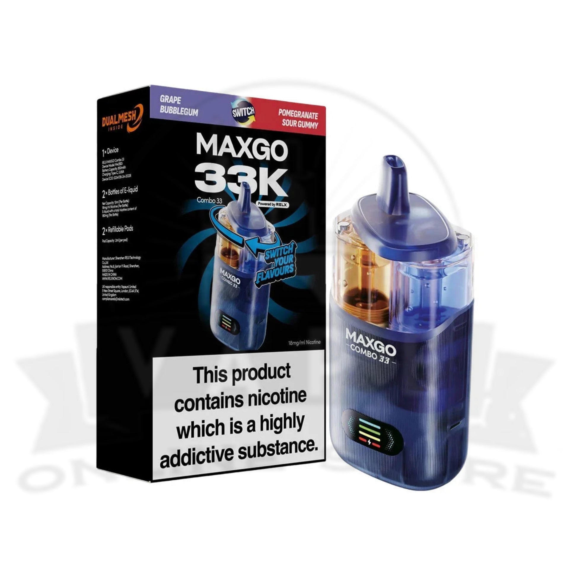 RELX MaxGo 33K Vape Combo | Clearance Price 7.99 RELX MaxGo 33K Vape Combo | Clearance Price 7.99