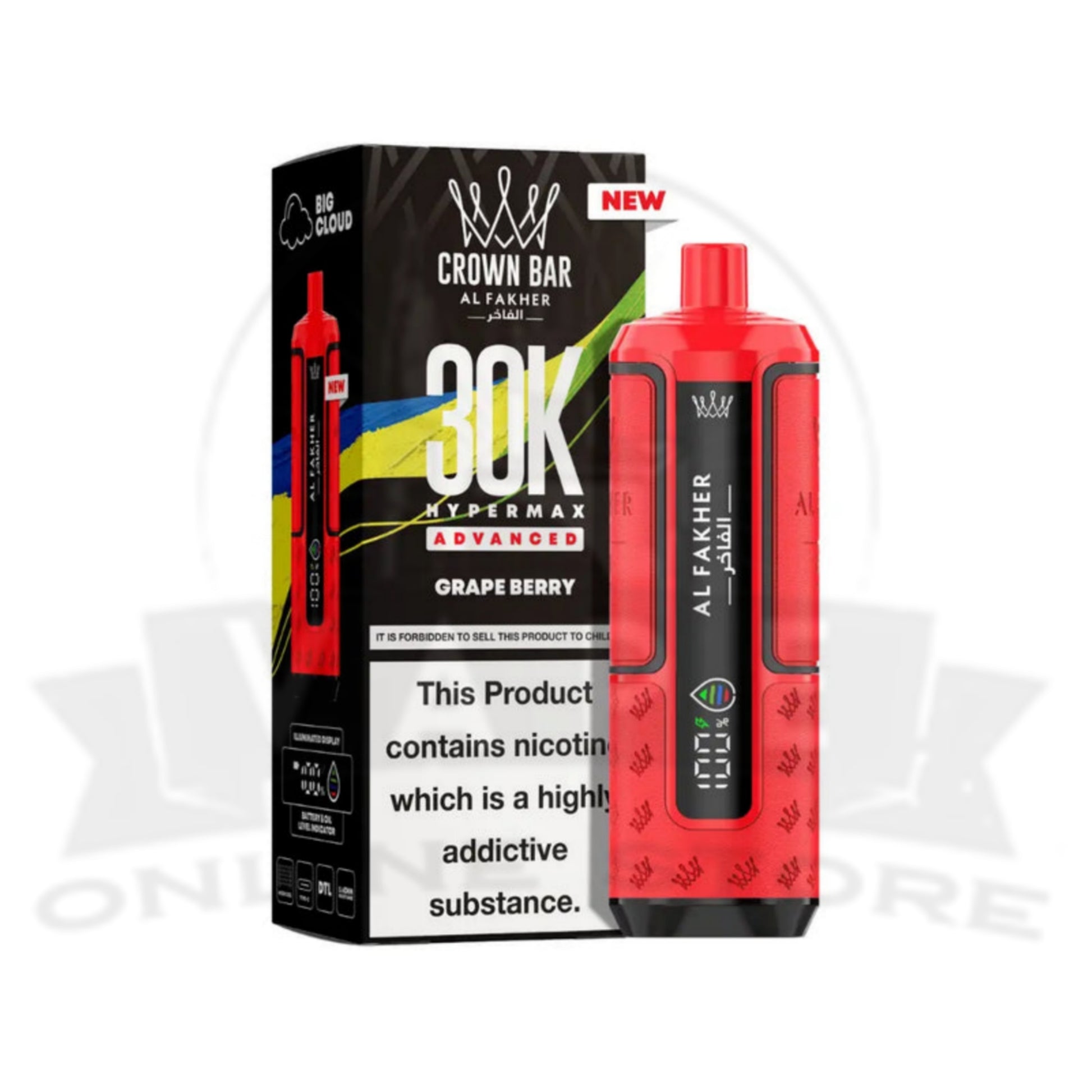 Grape Berry Al Fakher Crown Bar 30K Puff Hypermax Vape Kit