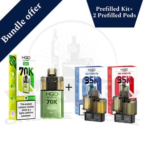 HQD Glow Air 70K Pod Kit + 2 Prefilled Pods | Bundle Vape Deal