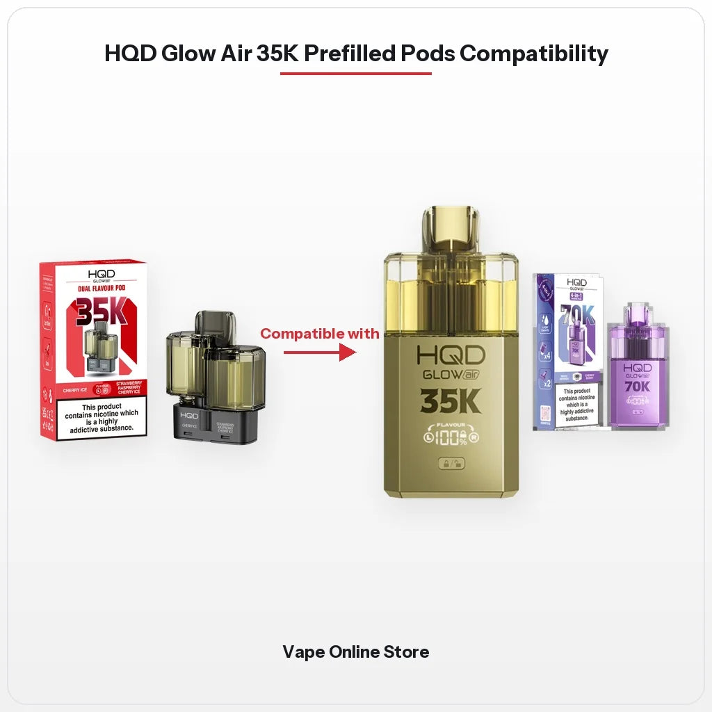 HQD Glow Air 35K Prefilled Pods | Next Day Delivery