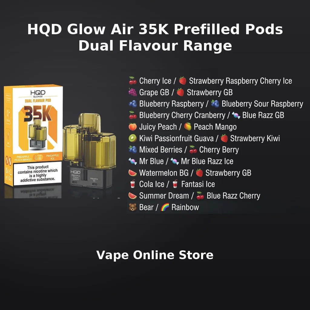 HQD Glow Air 35K Prefilled Pods | Next Day Delivery